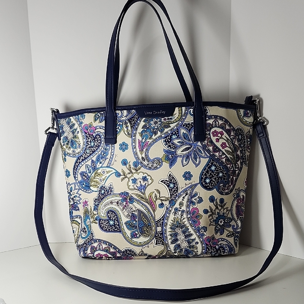Vera Bradley Provence Blue/Berry Paisley Small Tote PLUS Matching Wristlet●NEW ☆